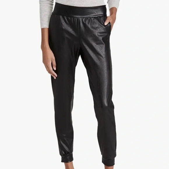Commando Pants - Commando Faux Leather Jogger in Black Size Small